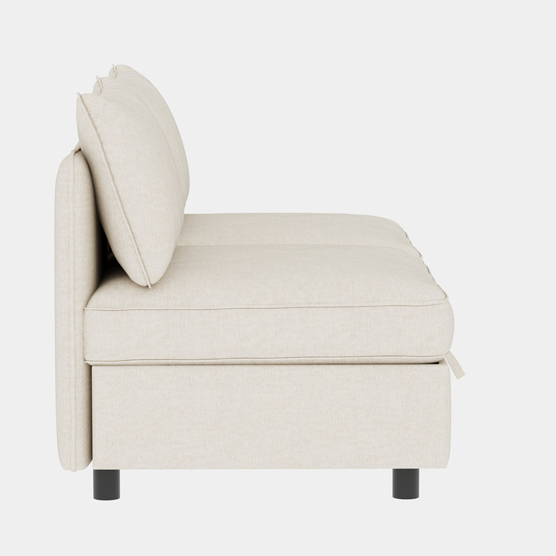 6-Seat Modular Sectional Sofa with Hidden Storage, Convertible Sofa Couch with Soft Cushions, 32" H x 98.5" W x 32.5" D