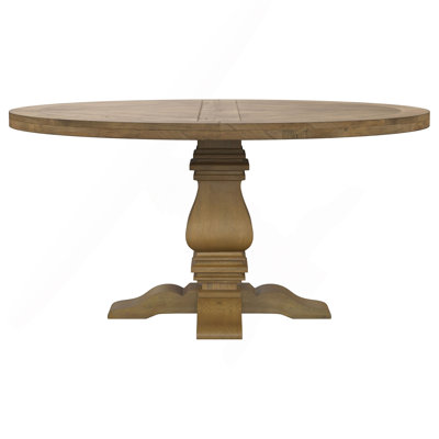 Rhea Rustic Honey Round Wood Dining Table