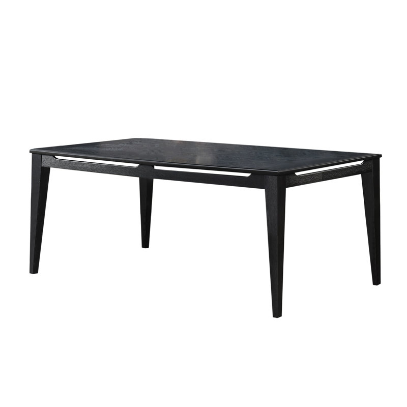 Rectangular Wooden Counter Height Table With Tapered Legs In Black, 30"H x 71"L x 42"W