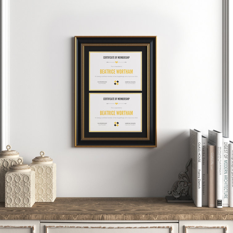 Nantes Document Frame in Gold/Black