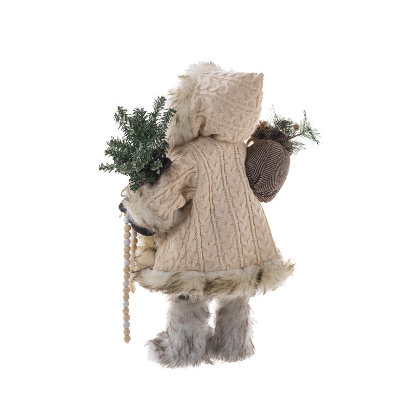 Arbre de Noël douillet en tissu ivoire / blanc