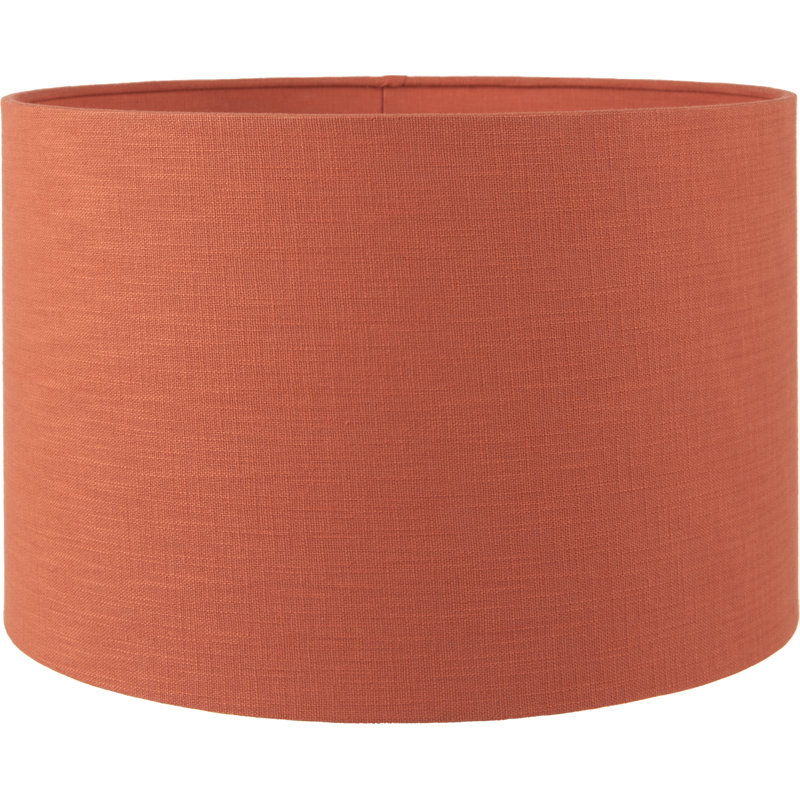 Lino Self Lined Linen Drum Shade, 33cm H x 50cm W x 50cm D, Orange
