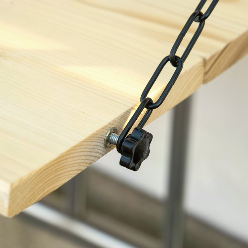 Table de balcon suspendue, barre de garde-corps pliable en bois d'épinette, table de service et bureau, peut accueillir jusqu'à 3,9 pouces