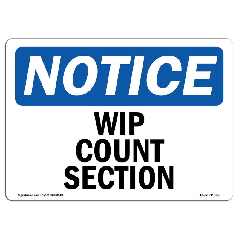Signe de la section Wip Count