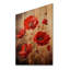 Coquelicots, écarlate solitude I - coquelicots, art sur bois de pin naturel-1010265069