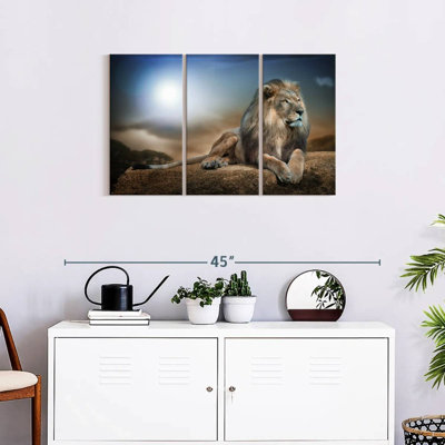 Roi lion sur toile, ensemble de 3 pièces