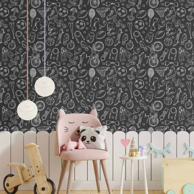 Sports Teen 96" L X 24" W Peel And Stick Wallpaper N014086