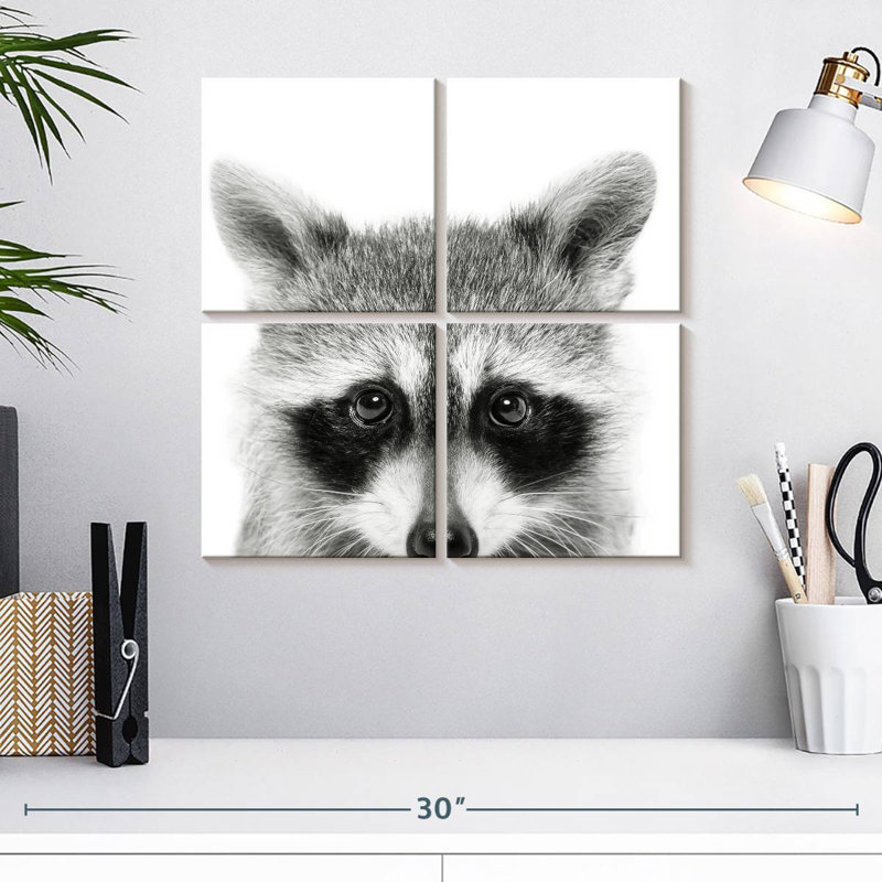 Brampt Peeking Raccoon, 18" H x 18" W
