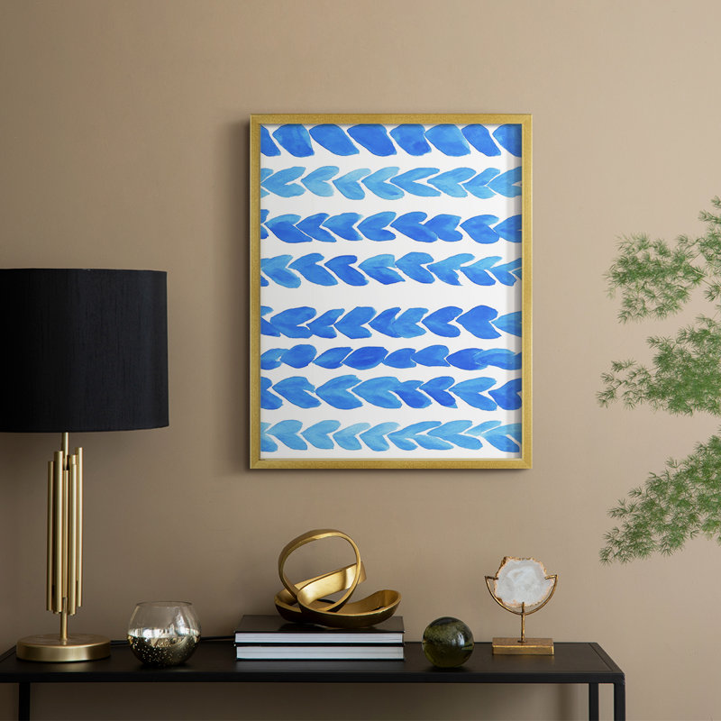 «Abstract Abstract», reproduction encadrée - prêt à accrocher , H 20 po x l 16 po, Doré