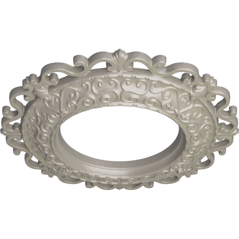 Médaillon de plafond Endurathane Orrington, DO 13 1/4 po x P 6 5/8 po x P 1 1/8 po (convient aux auvents jusqu'à 6 5/8 po), fini blanc perle peint à la main