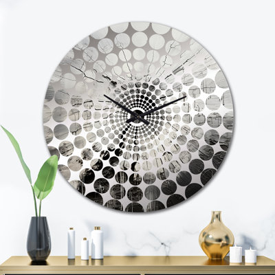 Minimalisme blanc et noir - Horloge murale formes abstraites