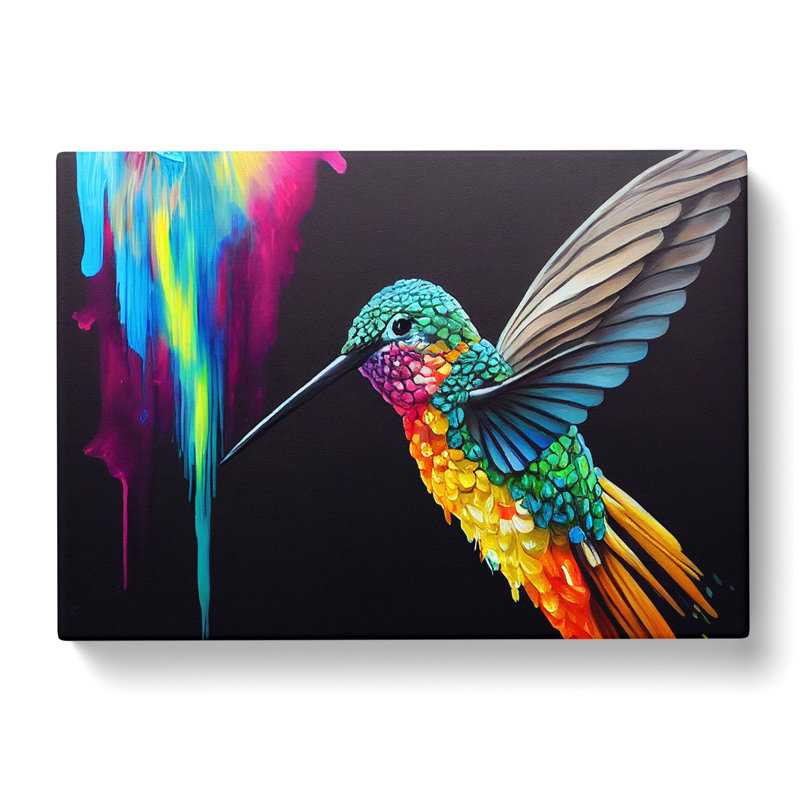 Hummingbird In Colour Vol.1 Abstract - Wrapped Canvas, 40cm H x 60cm W x 3cm D