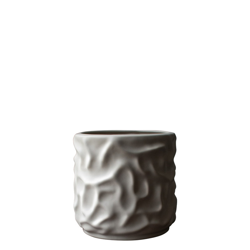 Vase de table en céramique Josephine, Blanc, H 6,3 po x l 4,75 po x P 4,75 po