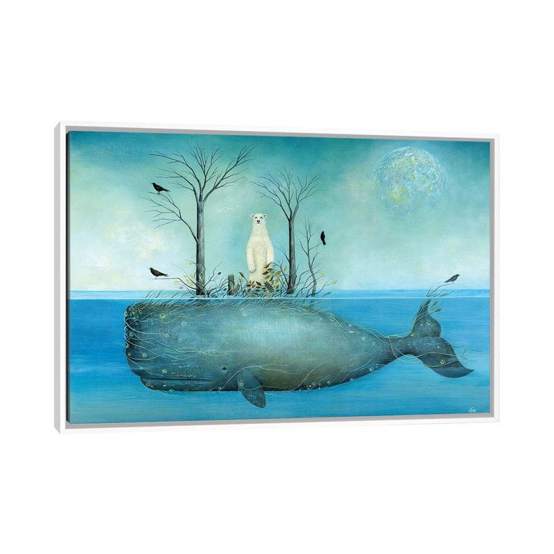 «The Island» par Neil Thompson - impression d'art graphique, H 40 po x l 60 po x 1,5 po, Toile blanche encadrée