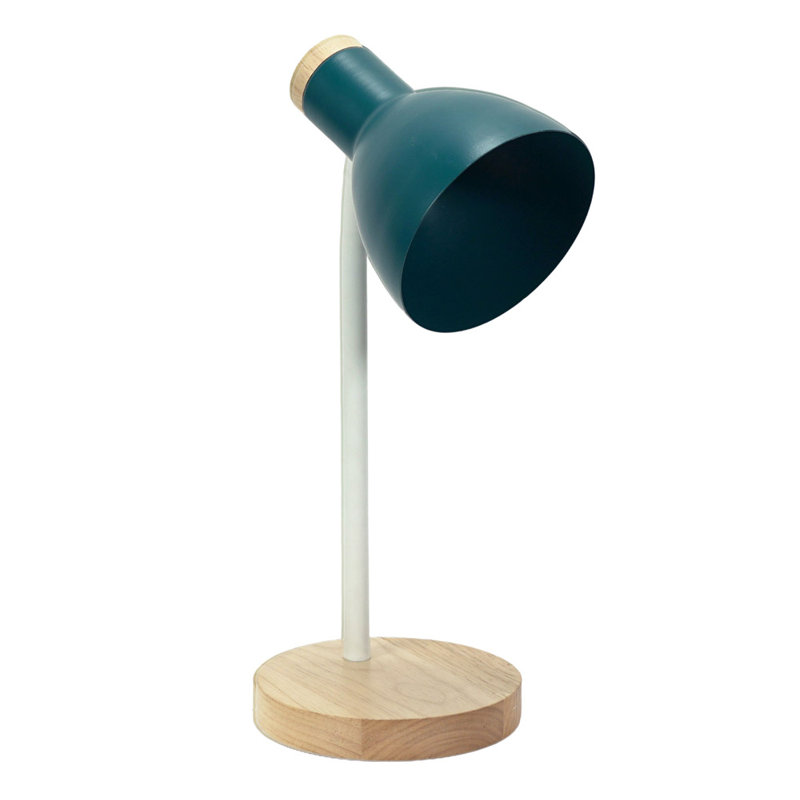 Rokeisha Wood Desk Lamp, Teal