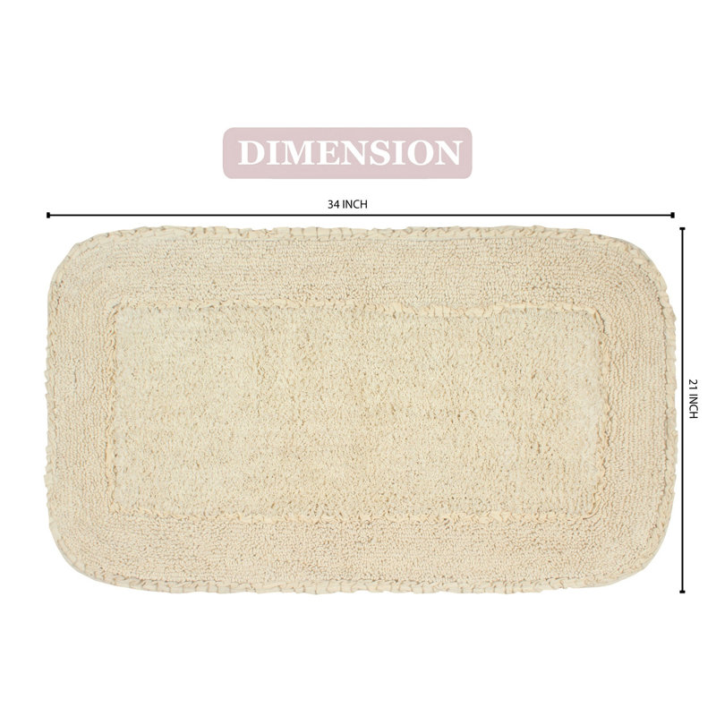 Maytham Bath Rug, Ivory, Rectangle - 21" W x 34" L
