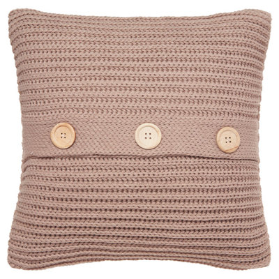 Chunky Knit Striped Scatter Cushion with Filling