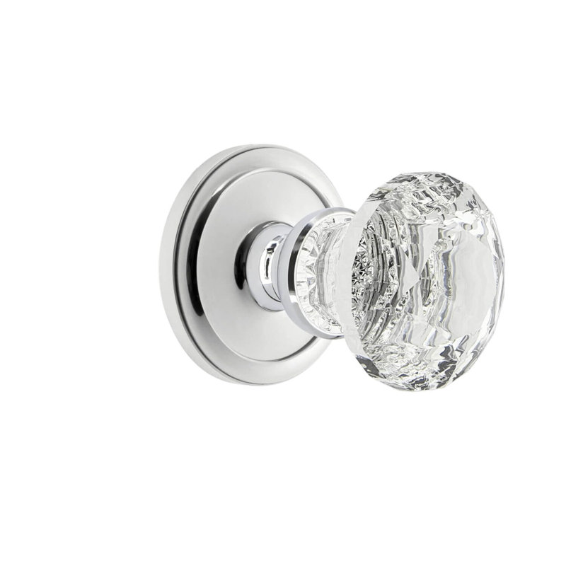 Rosette Grandeur avec poignée en cristal brillant, Chrome brillant