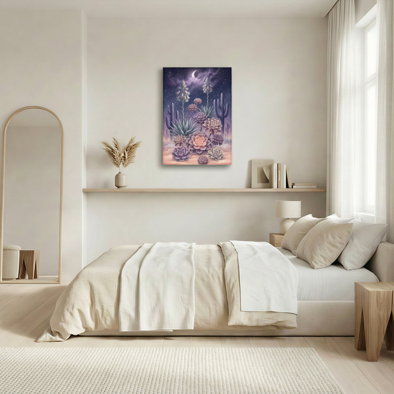 Ensemble de 1 tableau sur toile représentant le désert nocturne, 18"H x 12"W, Wrapped Canvas