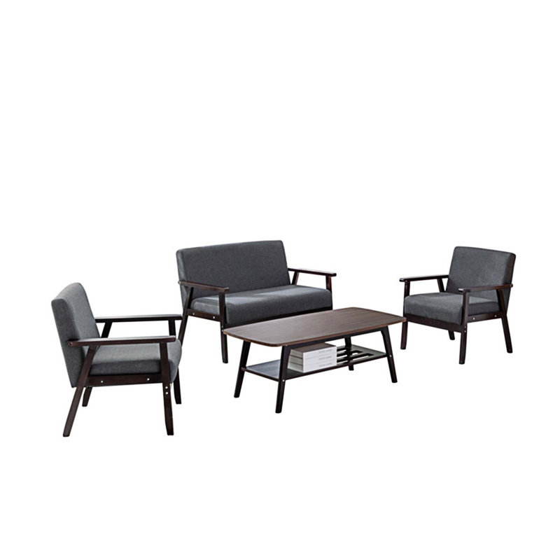 Table basse Abdual, Brun / gris foncé / noir