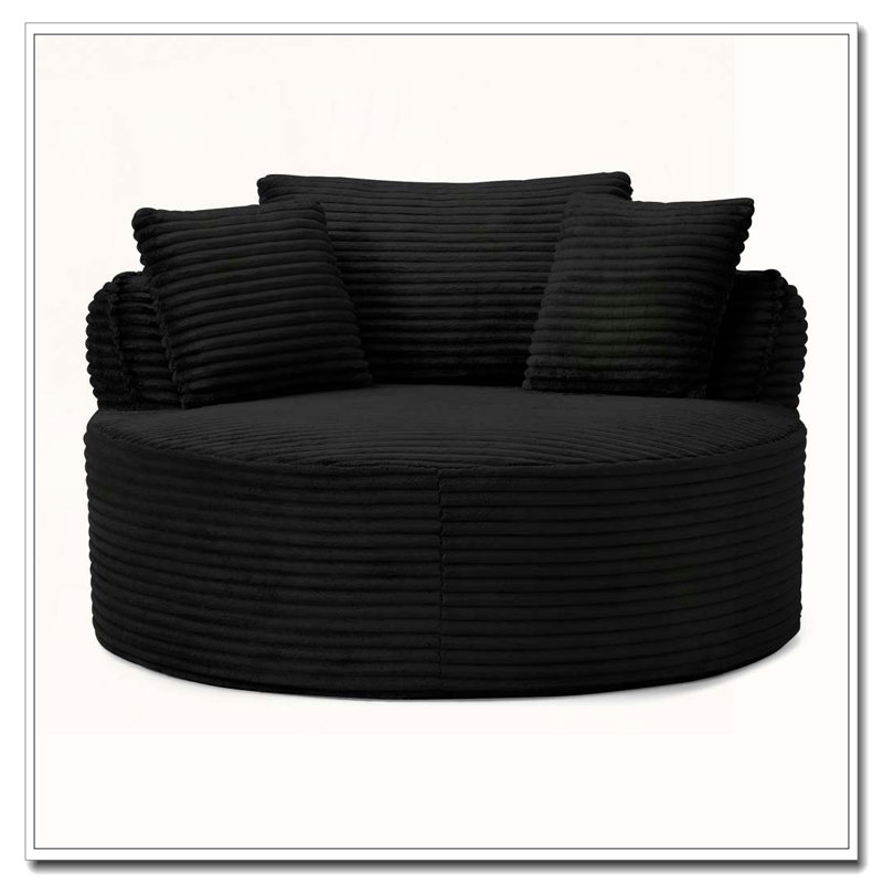 Canapé-lit en velours côtelé Corduroy Comfy, Noir