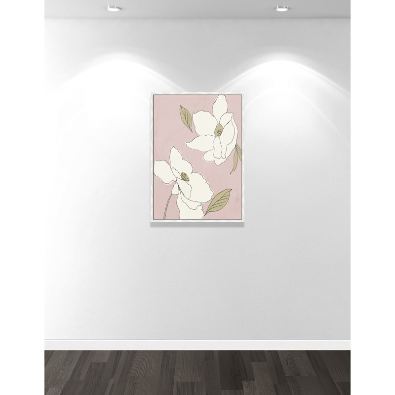 Oleander blanc - cadre photo, Blanc, H 35,5 po x l 25,5 x P 0,75 po