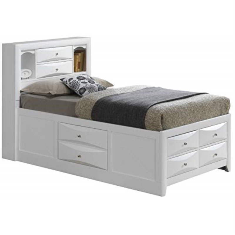Marilla Bookcase Storage Bed, Twin, White