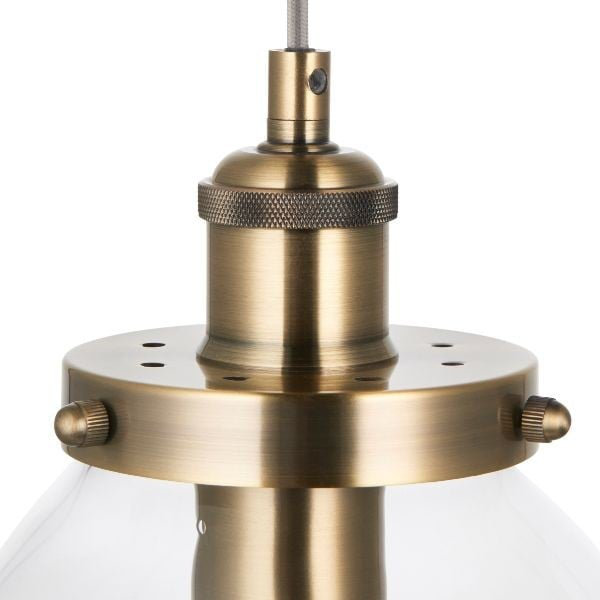 Bellview 1 - Light Dome Pendant, Antique Brass