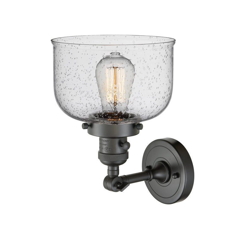 Applique murale 1 lumière 5 po Bell, Ampoule à DEL rétro de 3,5 W, Grainé, Bronze frotté à l'huile