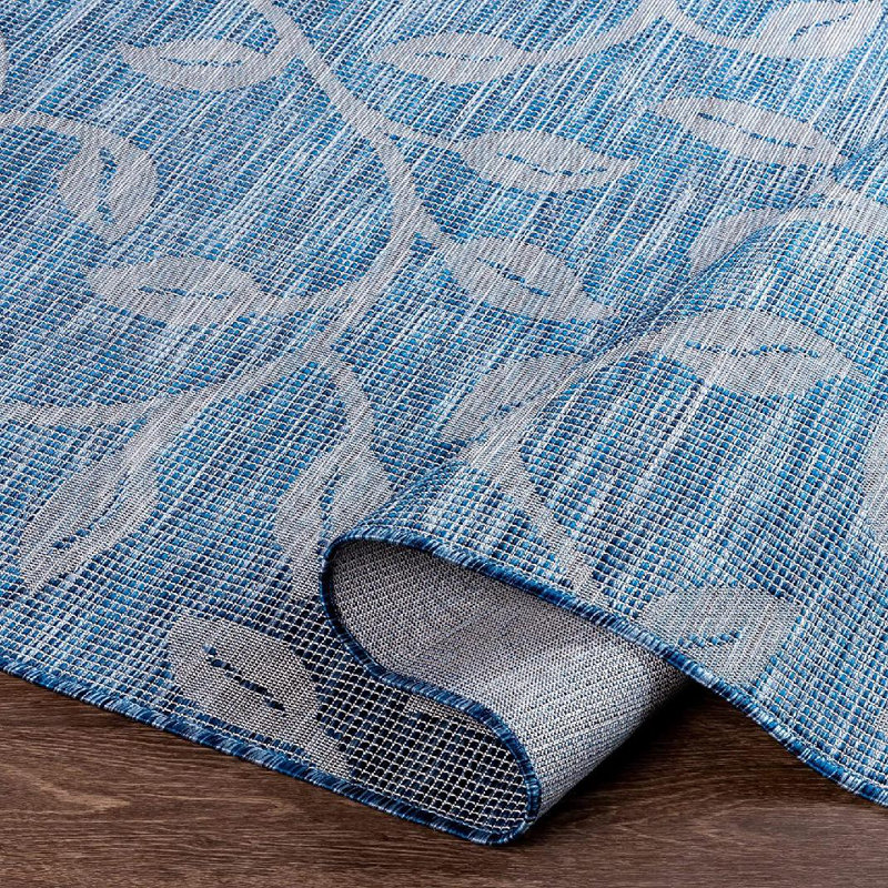 Tapis bleu tissé à la main Brimberry, Tapis de couloir 2 pi 7 po x 7 pi 3 po