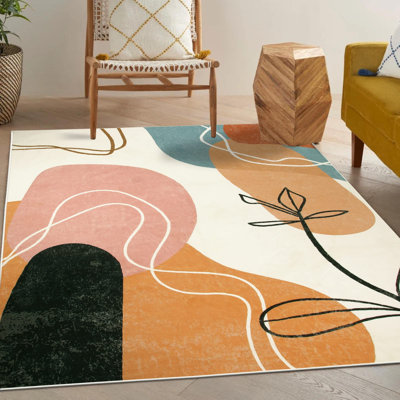 Tapis abstrait GST Orchid & Jade Tree