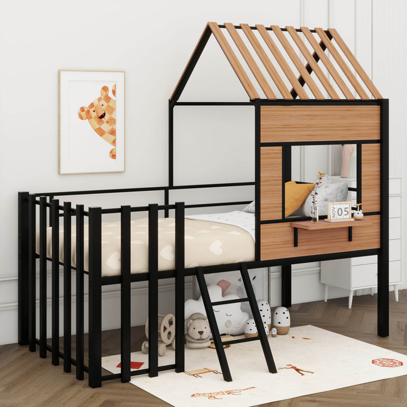Barrière de sécurité pour lit simple en métal, Noir, noir, noir, noir