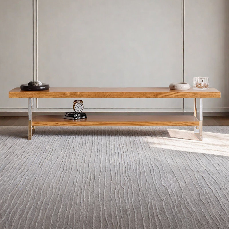 Meuble télé minimaliste moderne en bois massif, H 16,53 po x L 70,86 po x l 15,74 po