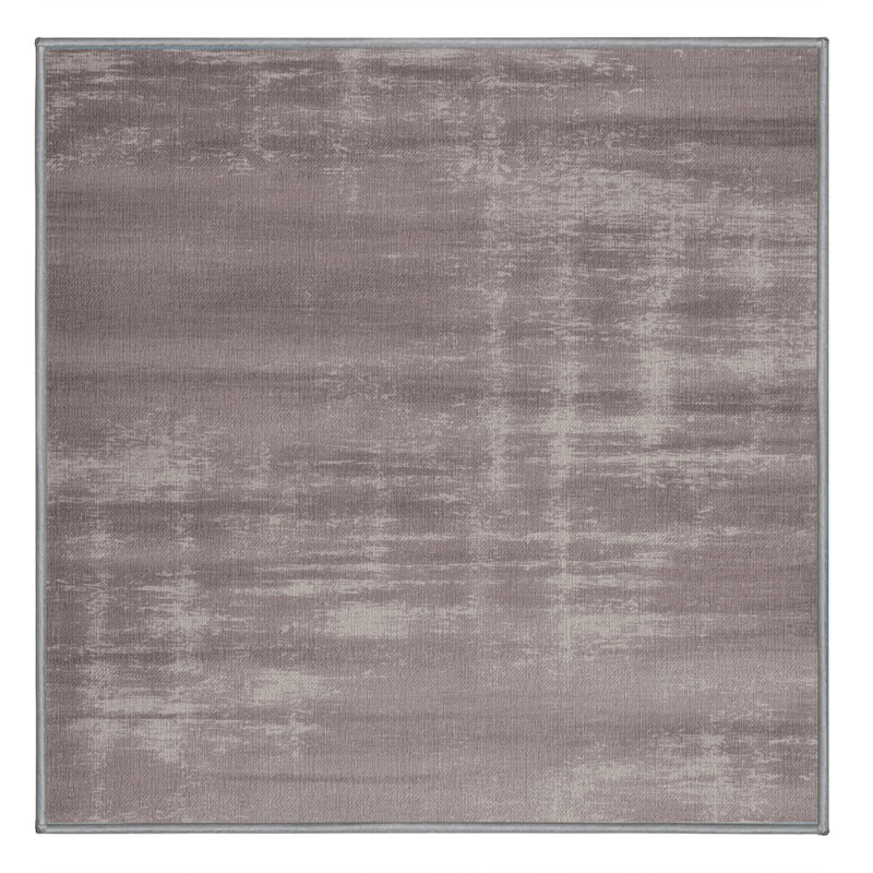 Tapis abstrait gris lavable à la machine, Carré 3 pi
