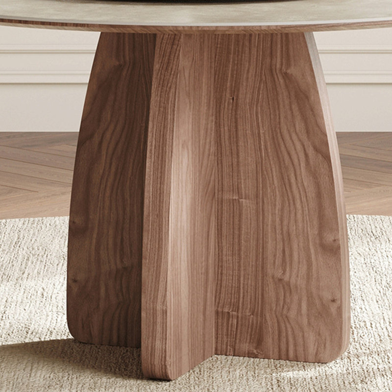 Modern simple retro round dining table sets, 29.53"H x 47.24"L x 47.24"W