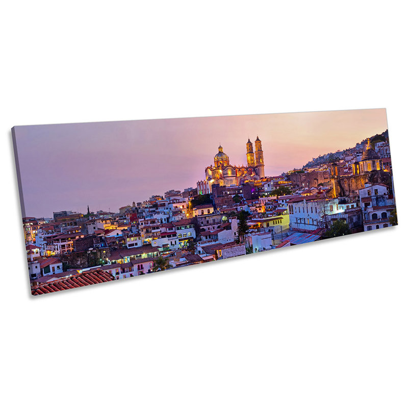 Taxco City Sunset Mexico - Wrapped Canvas Panoramic Print, 30.48cm H x 91.44cm W