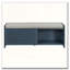 Banc de rangement patiné avec coussin et porte coulissante-547775185