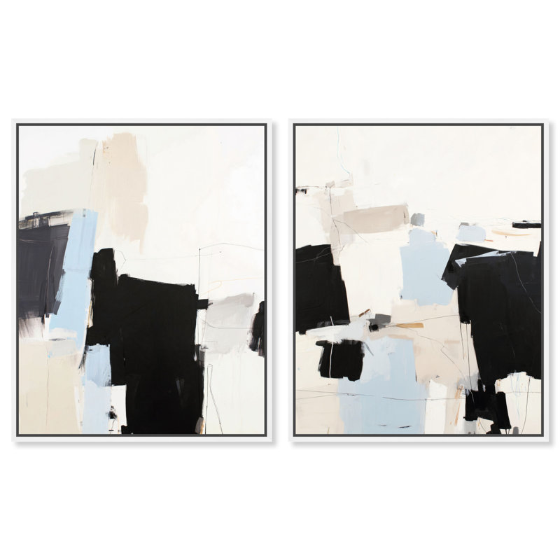 Ensemble de décorations murales Boho ébène et ivoire encadrées par Art Remedy, cadre noir, 20 x 24, 25"H x 21"W