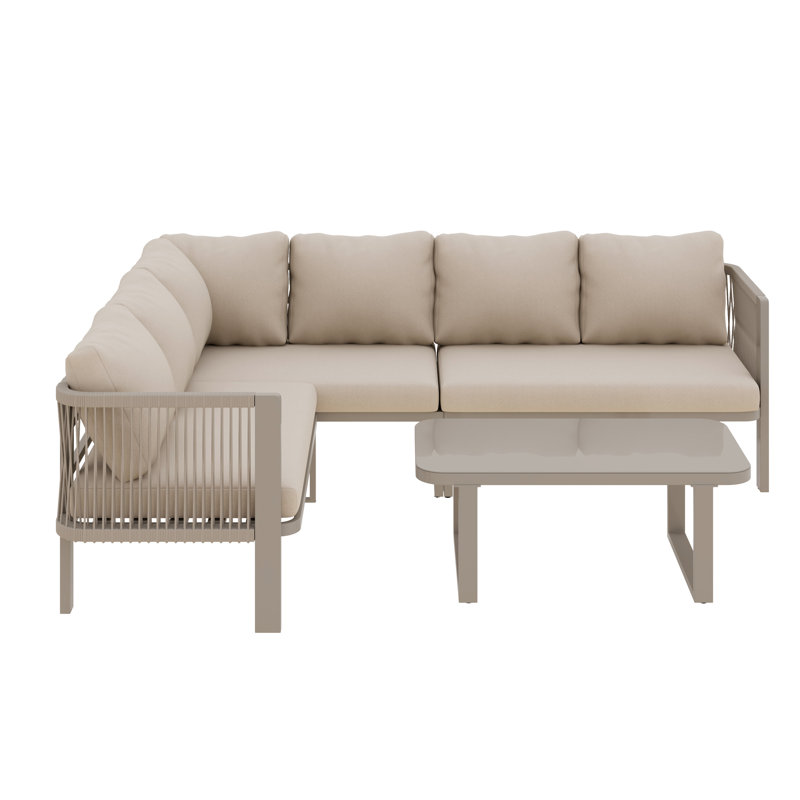 6 - Person Garden Lounge Set With Cushions And Coffee Table