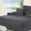 Fauteuil convertible multifonctionnel en tissu gris avec porte-gobelet en tissu pour le salon de la chambre à coucher-1289574283