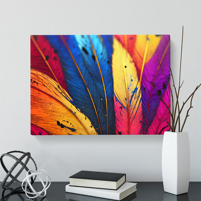 Bird Feather Splash Vol.2 - Wrapped Canvas, 40cm H x 60cm W x 3cm D