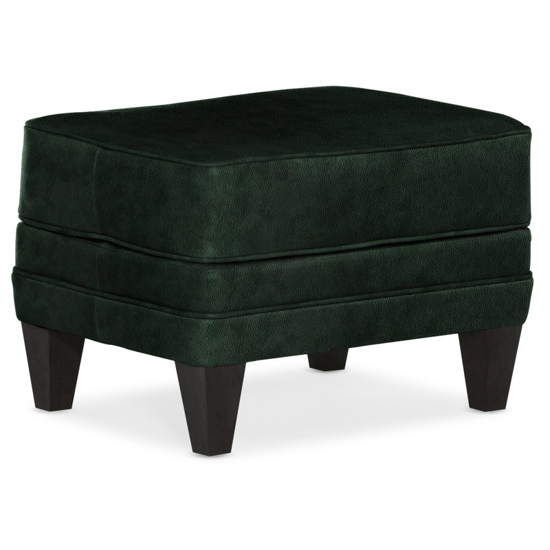 Willow Upholstered Ottoman, Plantation, Anilina Hunter Genuine Leather