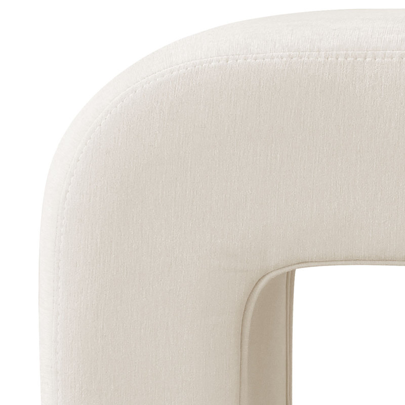 Banc rembourré Ichika, Chenille beige
