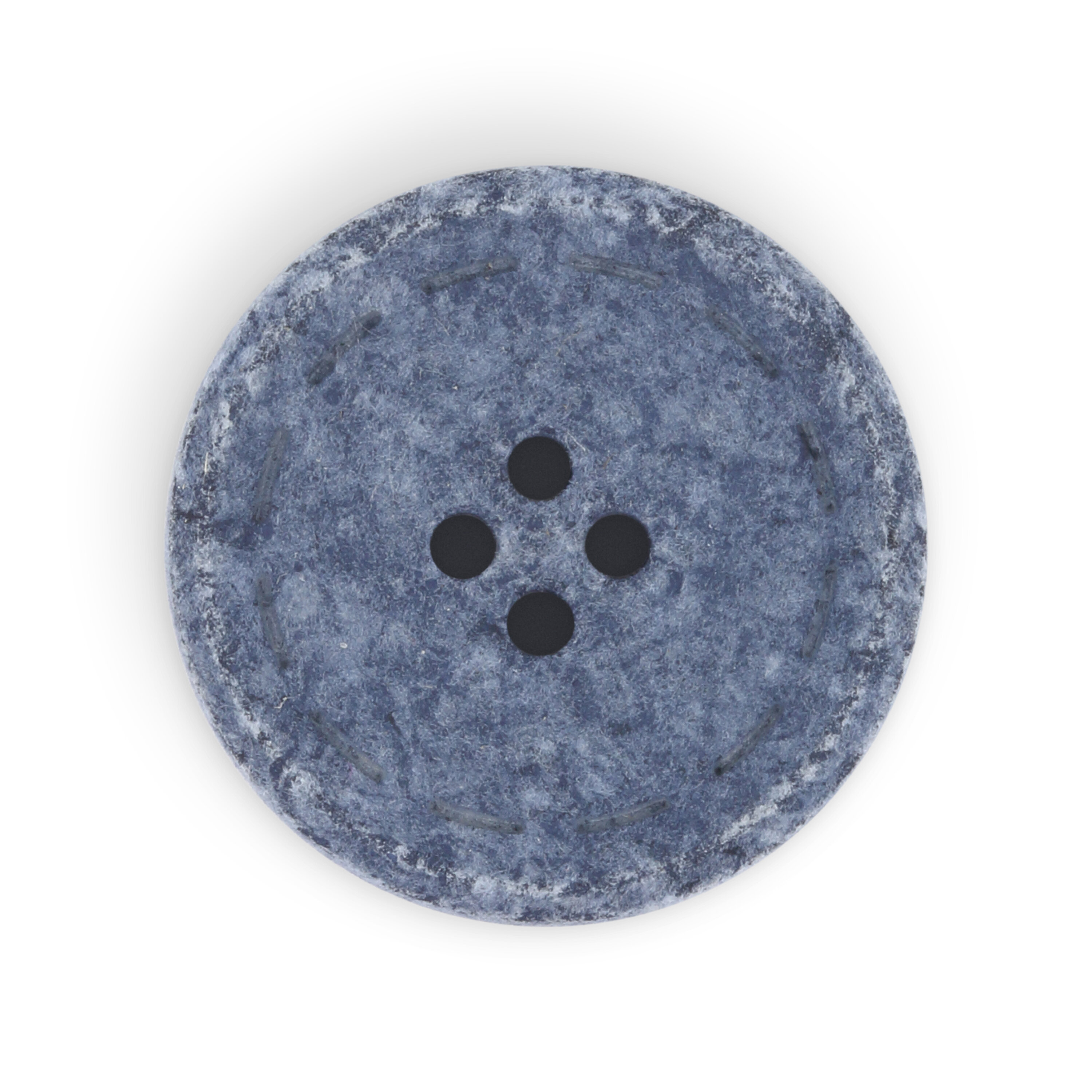Dritz Recycled Cotton Round Stitch Button, 25mm, Blue, 6 Buttons