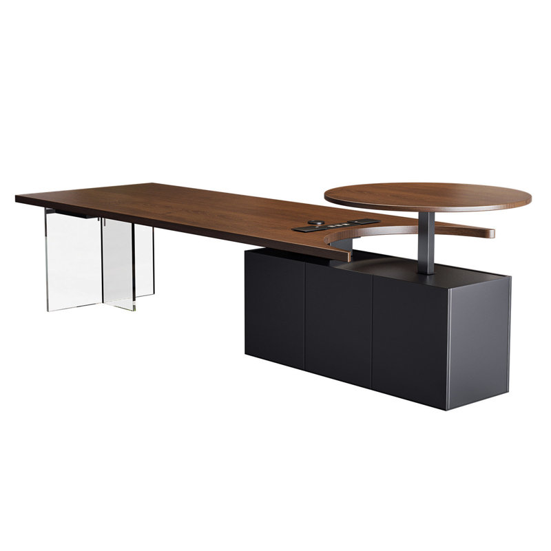 Bureau de direction de 118,11 pouces | Rangement luxueux à double armoire et design minimaliste