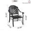 Chaise de patio en fonte d'aluminium 2 pièces avec structure noire et coussins rouges