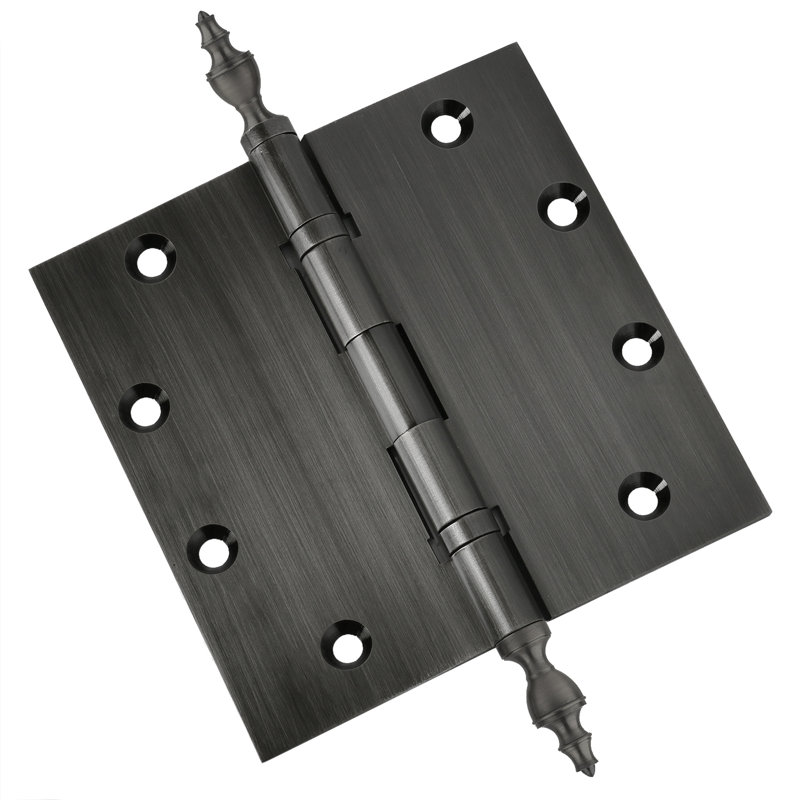 Charnière de porte simple à roulement à billes en laiton massif H 5 po x l 5 po, Étain