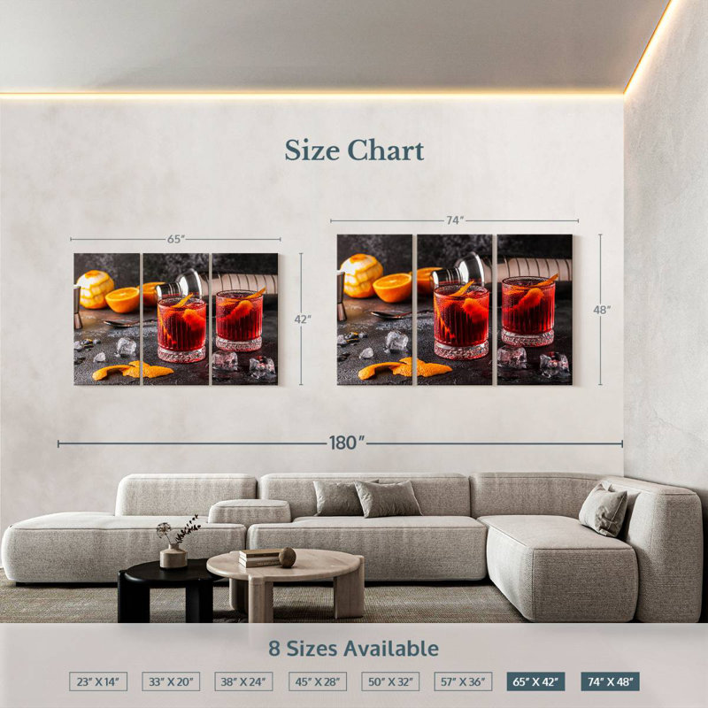 Yarlin Negroni For Two, 42" H x 65" W