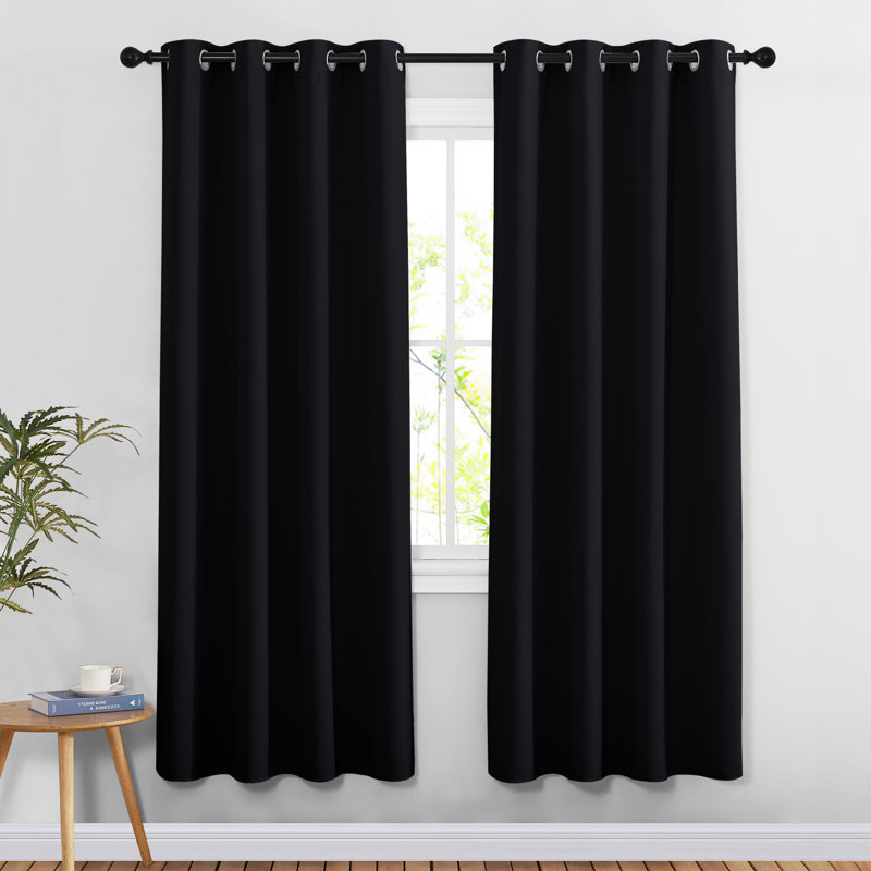 Bedroom Room Darkening Curtains Triple Weave Microfiber Grommet Top Thermal Insulated Solid Room Darkening Panels/Drapes for Living Room