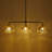3 Light 45inches Dimmable Modern Kitchen Island Linear Pendant Mercury Glass Shades